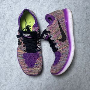 Nike Free RN Flyknit Shoes Womens 10 Hyper Purple Running Athletic Gym Sneakers